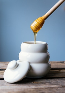 Honey Pot and Honey Dipper - Healthy Sweetener photo