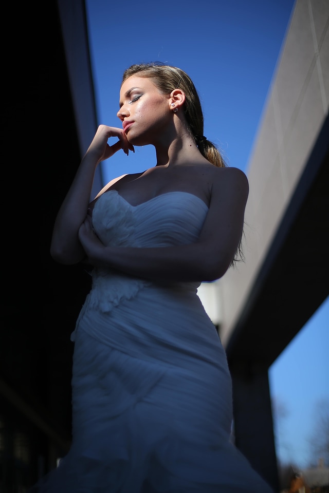 Think young woman alone
