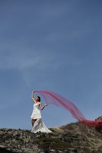 Young Woman bride veil photo