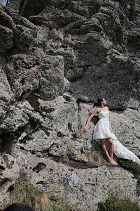 Mountainside young woman gorgeous