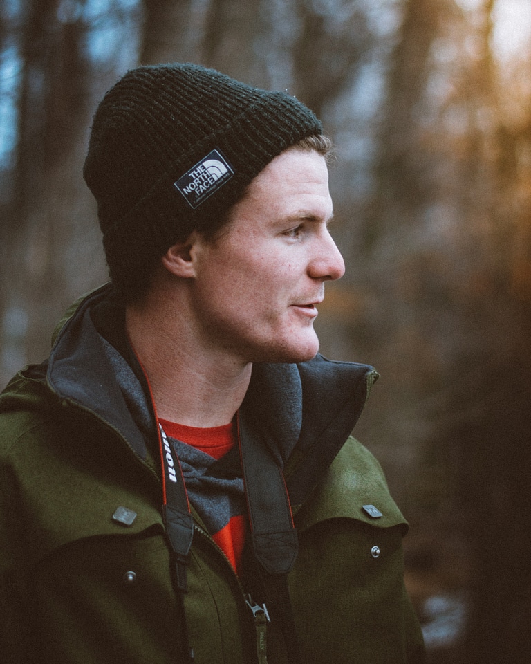 Young Man with Jacket and Hat photo