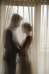 Bride groom windows