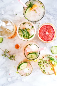 Refreshing Summer Cocktails with Citrus Fruits and Vegetables photo
