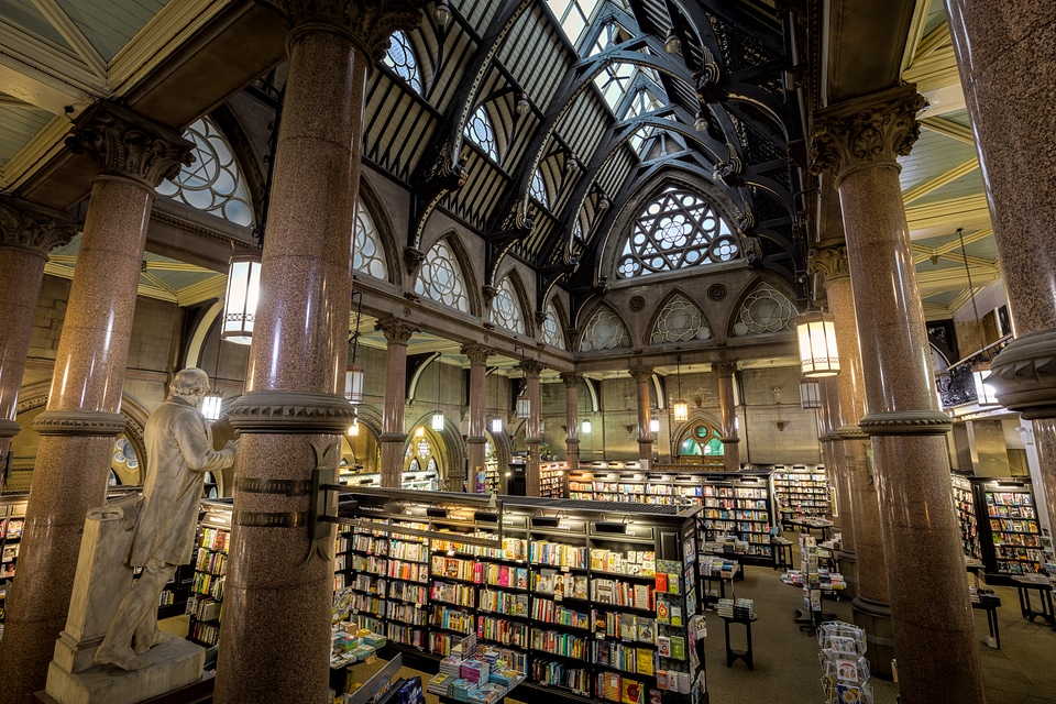 Bookstore in the Antique Interior