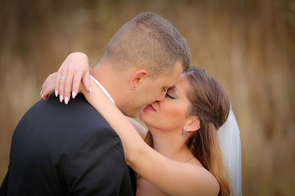 Kiss pretty girl young woman