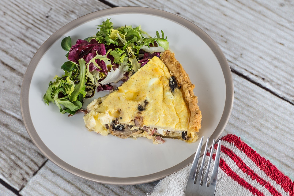 Plate with a Piece of Tart and Lettuce