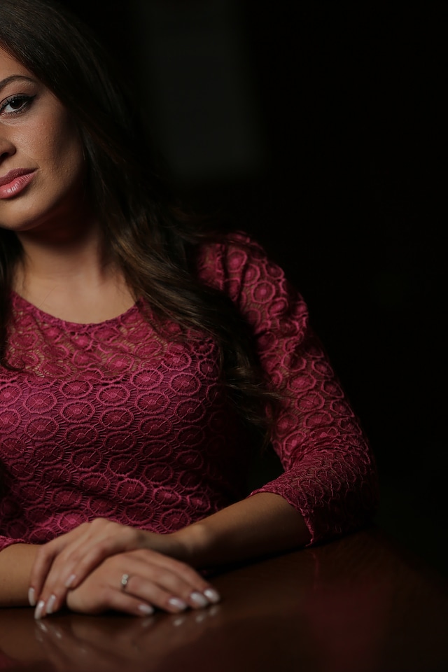 Gorgeous young woman darkness