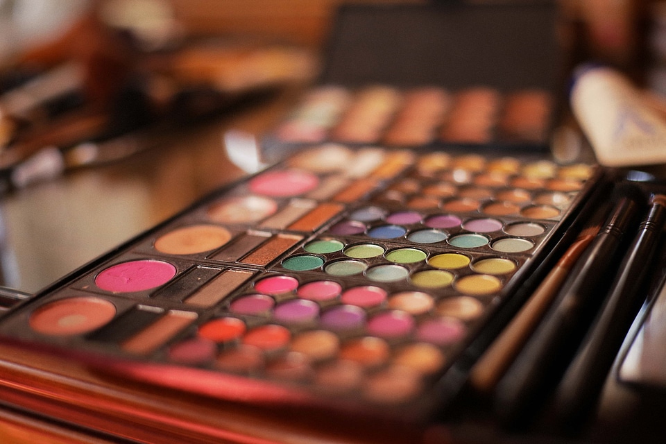 Cosmetics colors close-up