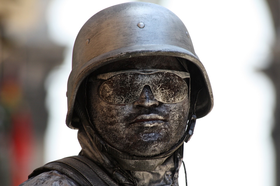 Statue colored soldier