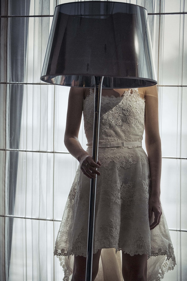 Dress young woman lamp