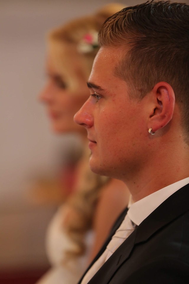 Man groom earrings