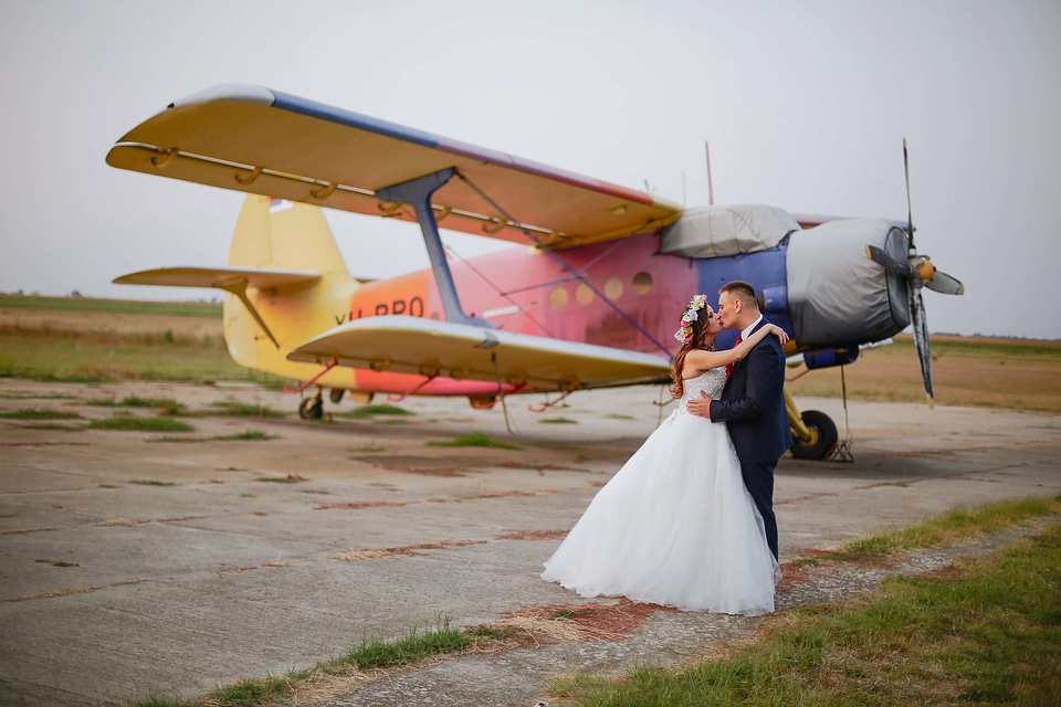 Wedding photography airplane