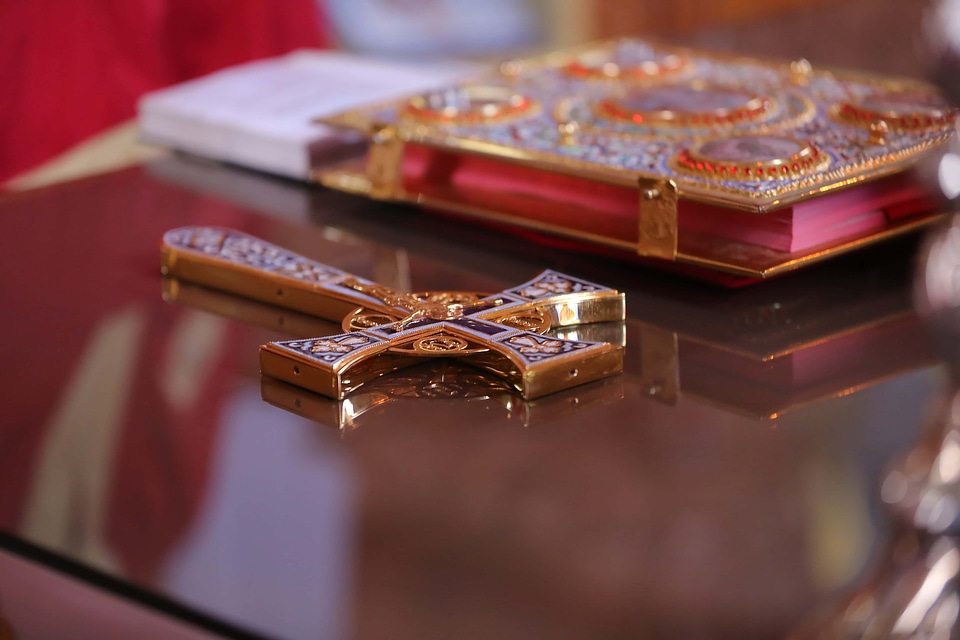 Cross gold handmade
