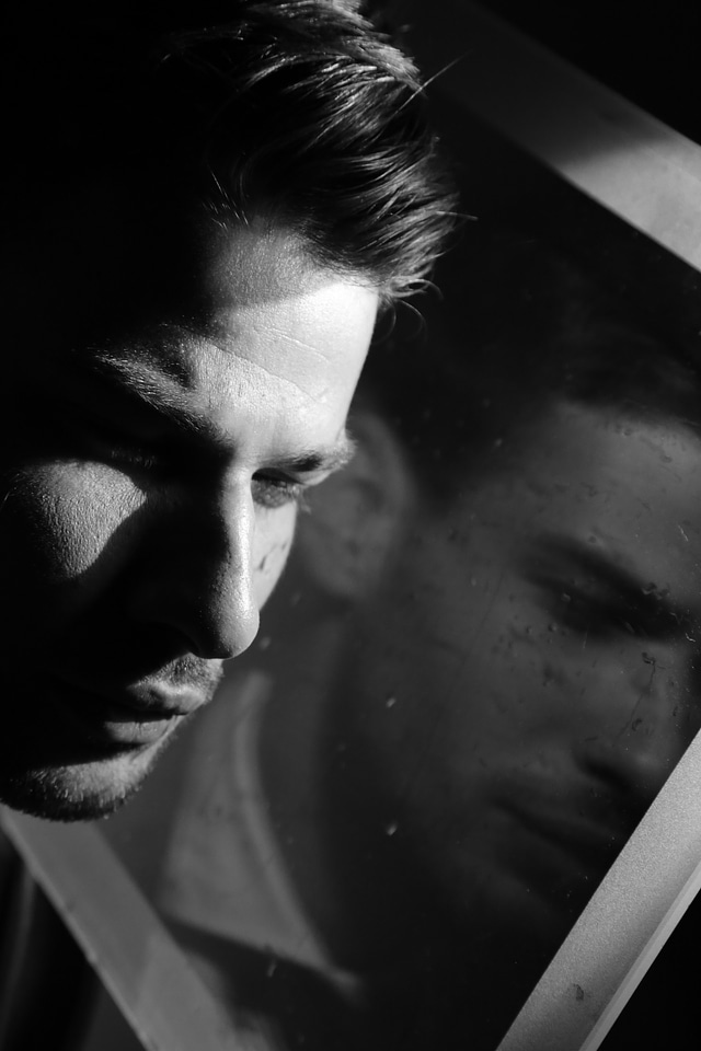 Man portrait rain photo