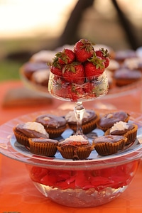Strawberries cupcake sweet photo