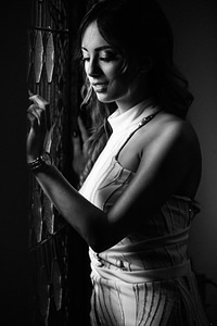 Gorgeous young woman black and white