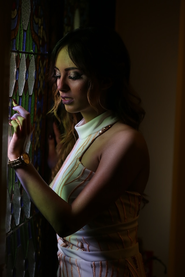 Woman beautiful window