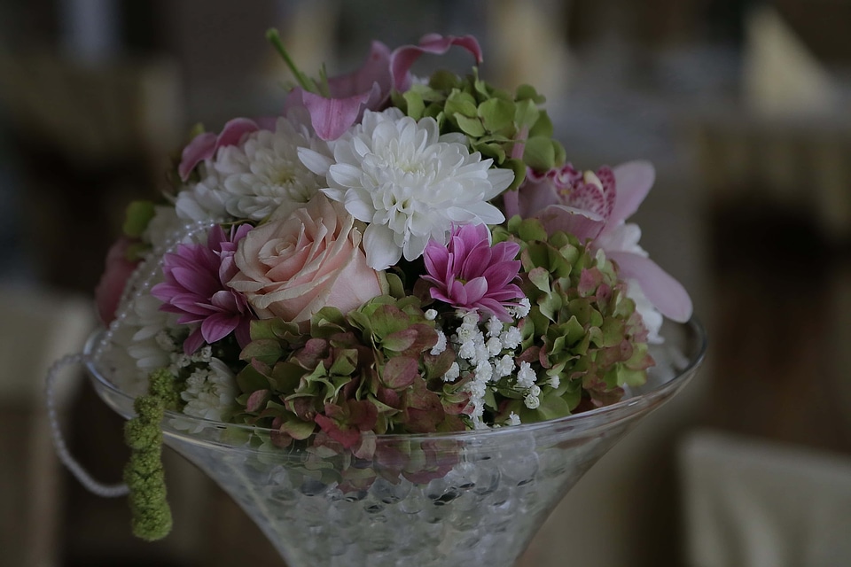 Vase crystal bouquet photo