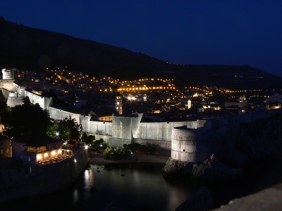 Lights old city fortress