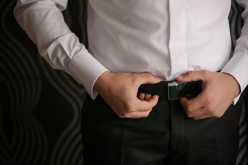 Belt buckle businessman