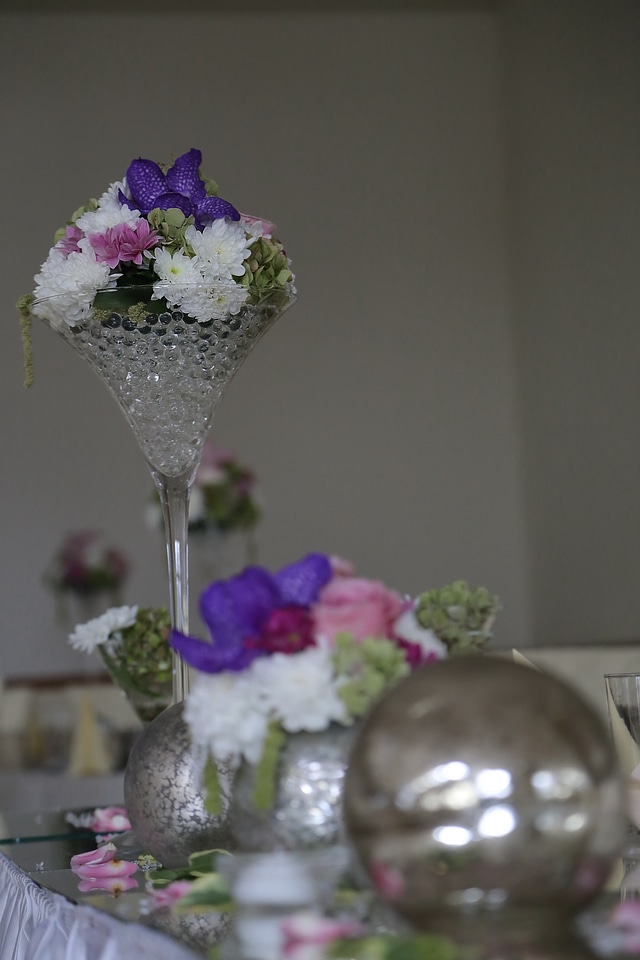 Flowers crystal vase