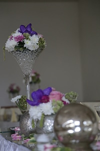 Flowers crystal vase photo
