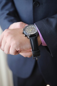 Black wristwatch businessman photo