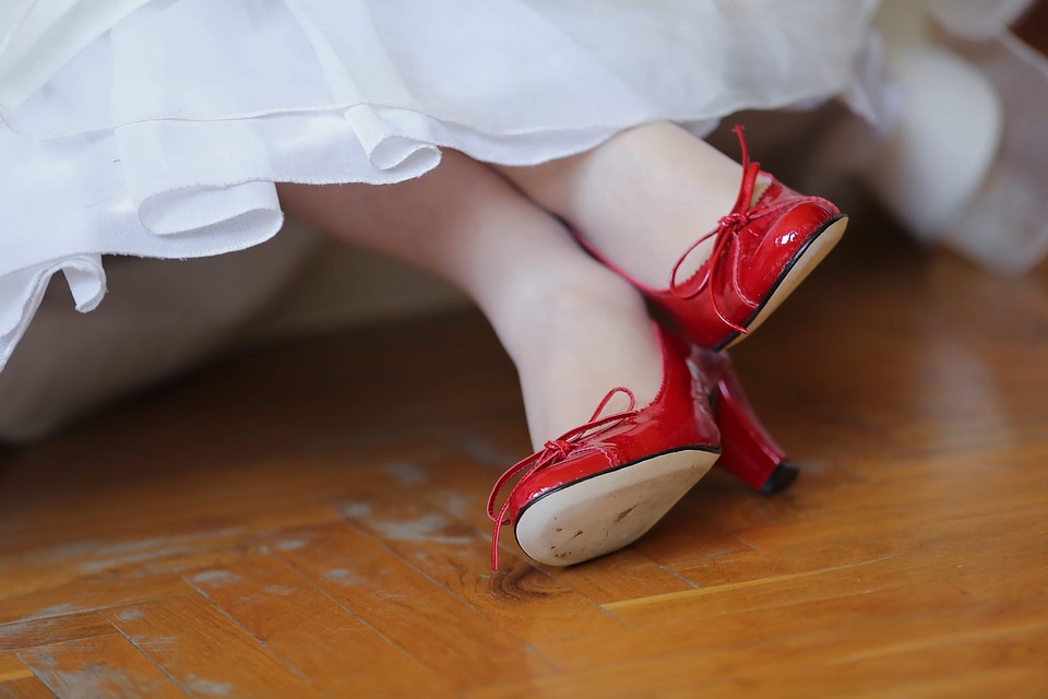 Shining sandal heels