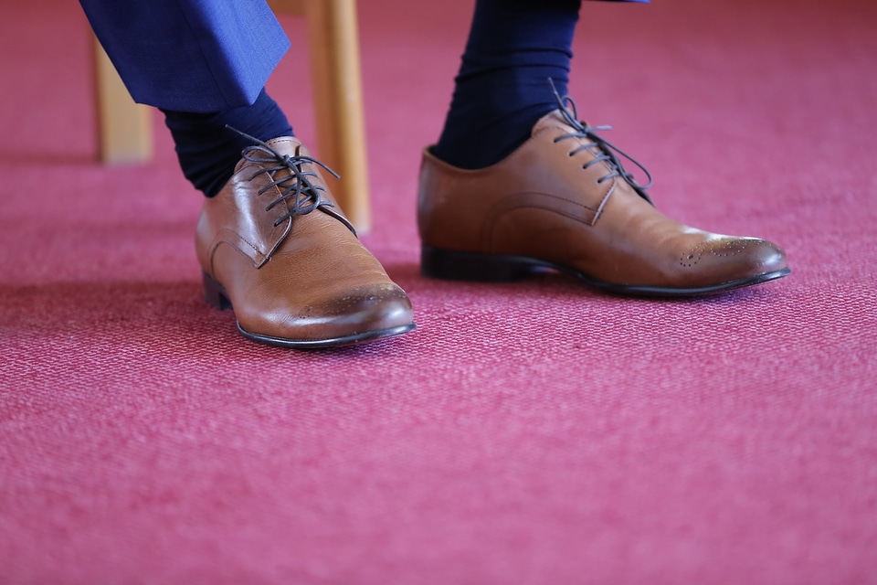 Leather man shoelace photo