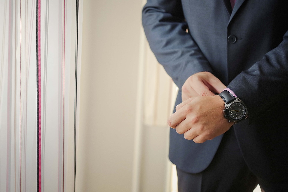 Wristwatch tuxedo suit gentleman
