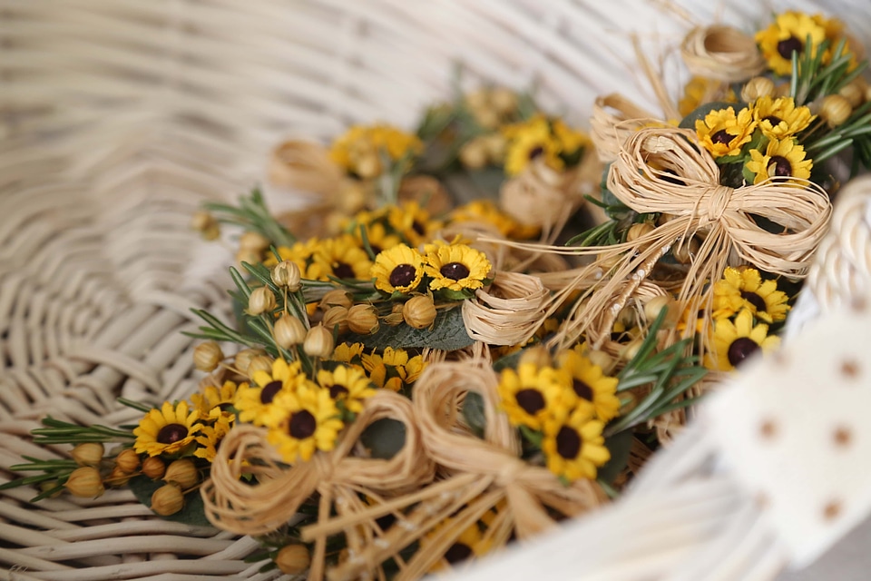 Wicker Basket flowers decorative