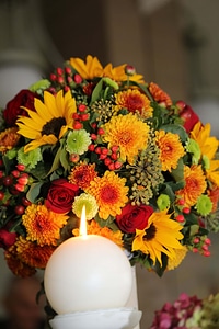 Candle bouquet candlelight photo