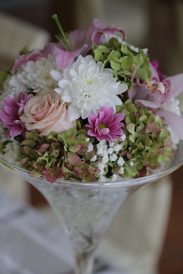 Vase crystal flowers