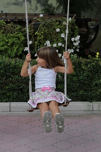 Child swing pretty girl photo