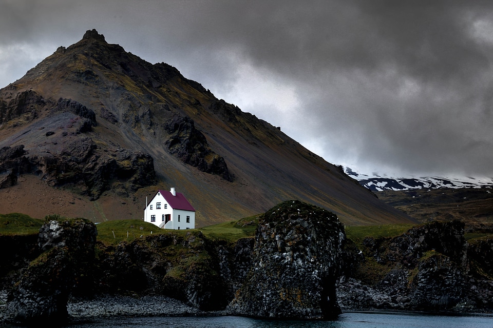 Fishing Village Arnarstapi at the Foot of the Volcano