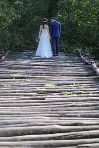 Wooden bridge walking