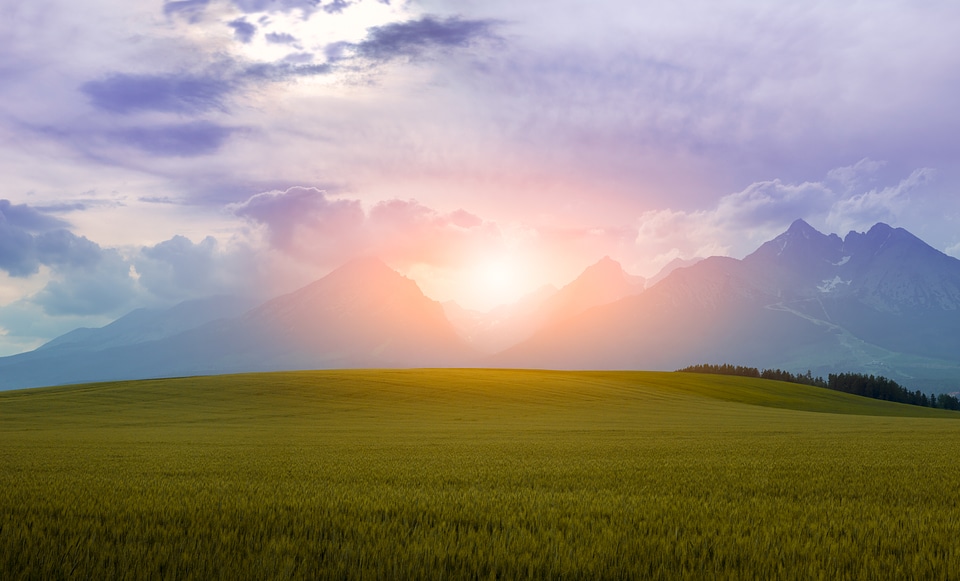 High Tatras Peaks at Sunset, Amazing Landscape