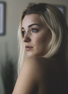 Portrait of Sensual Blonde Haired Woman photo