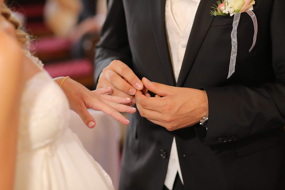 Hands wedding groom