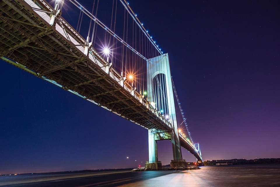 Suspension Bridge by Night photo