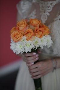 Wedding Dress wedding bouquet roses photo