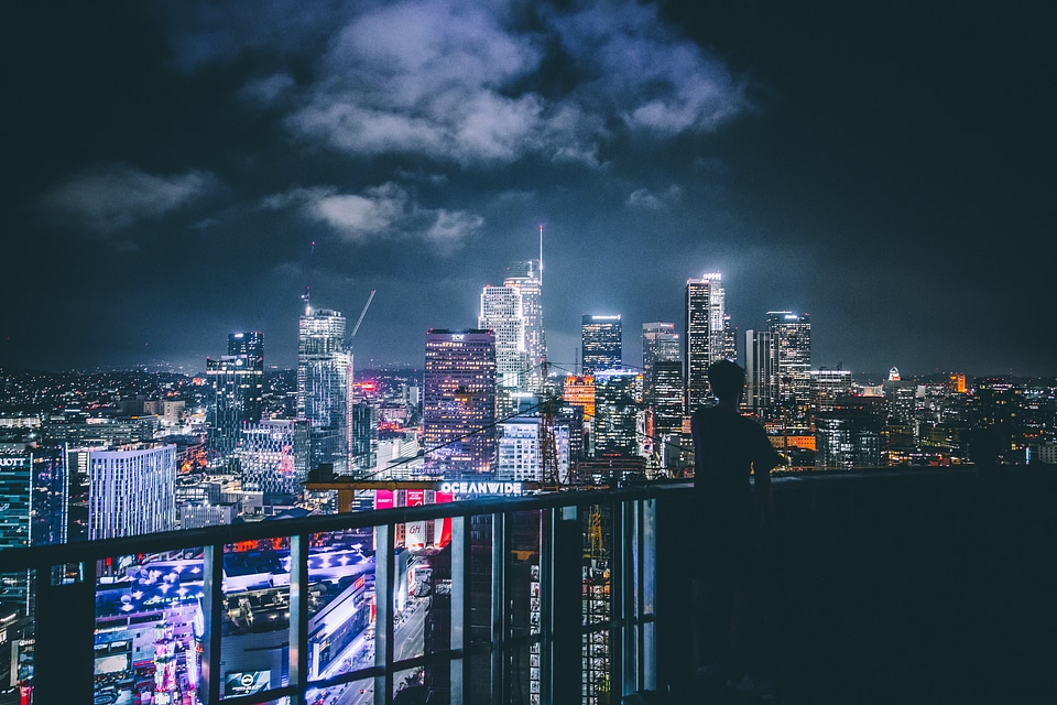 Los Angeles Night View from the Balcony