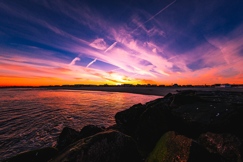 Sunset on the Rocky Beach