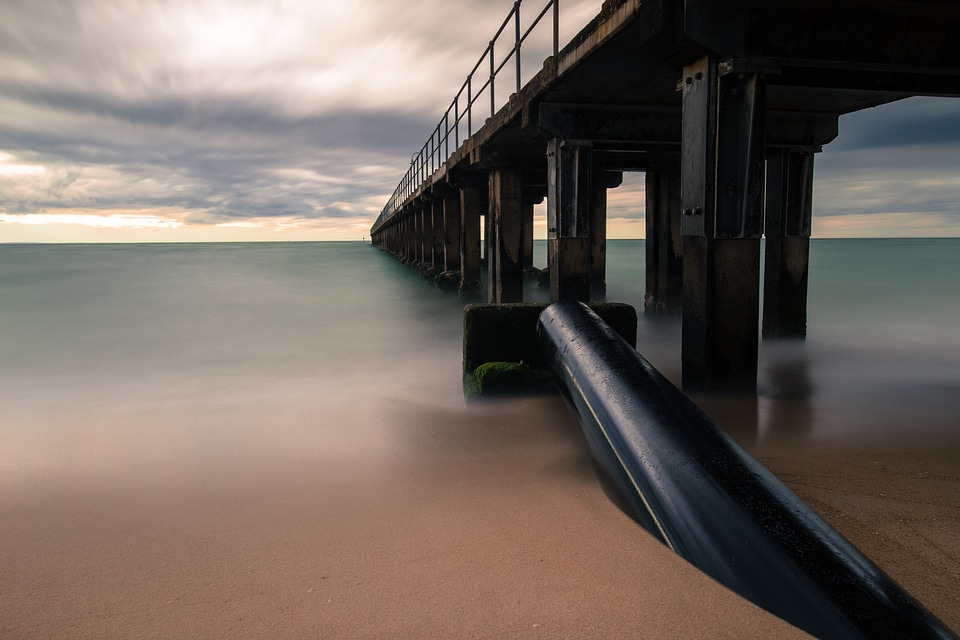 Long Exposure Image of Pier photo