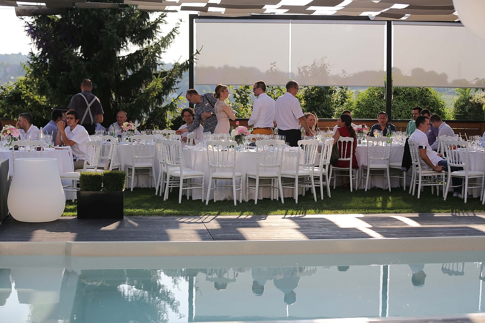 Party swimming pool ceremony