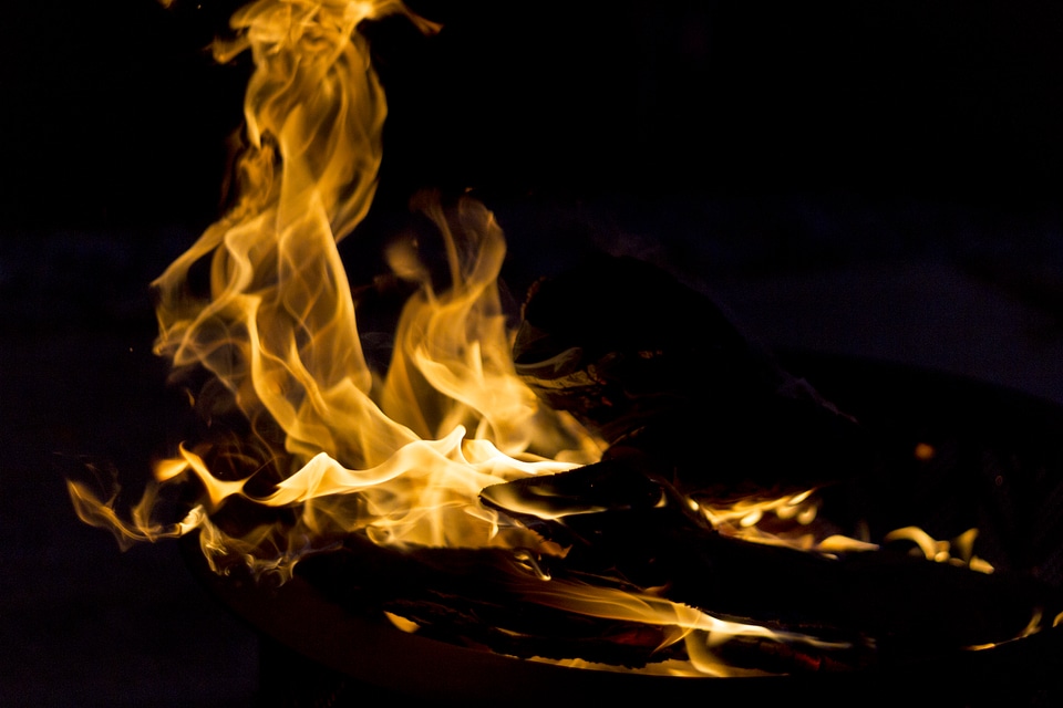 Flame against the Dark Backround