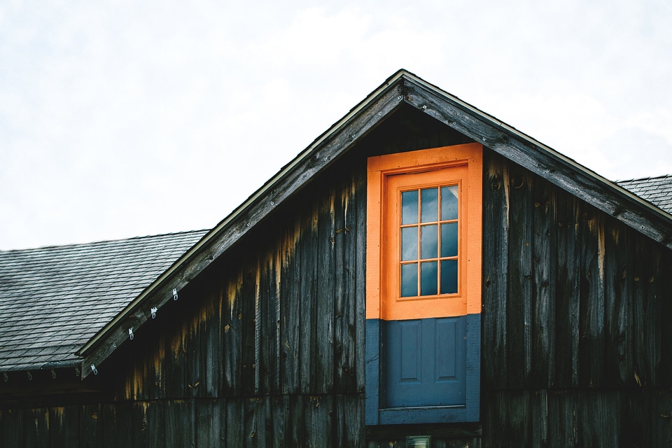 An Attic with Door View from Outside