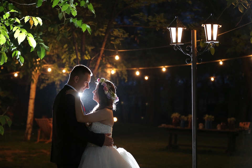 Hugging groom nightlife