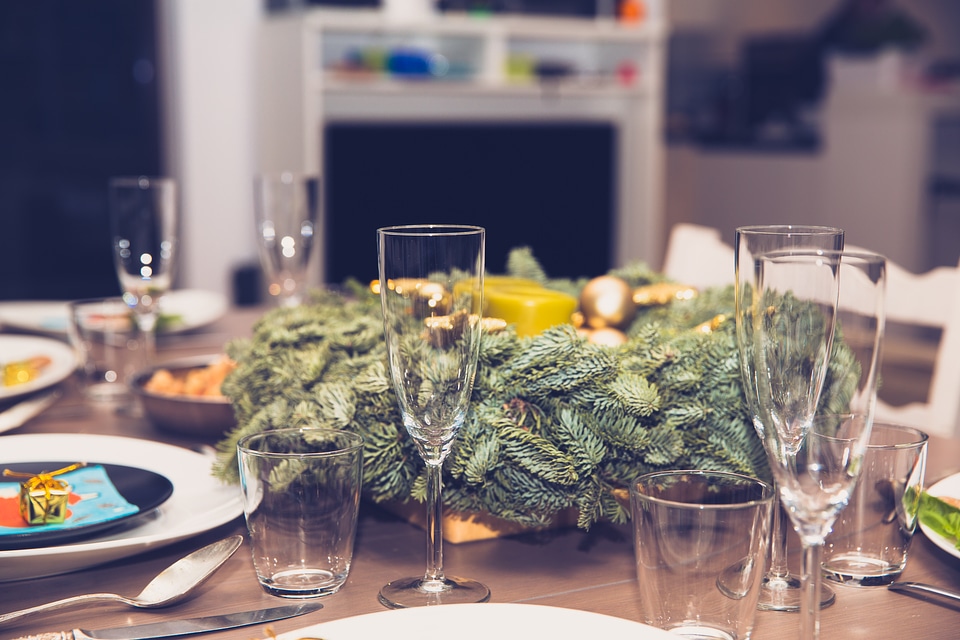 Table Served for Christmas Dinner