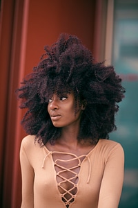 African American Woman with Afro Hairstyle photo